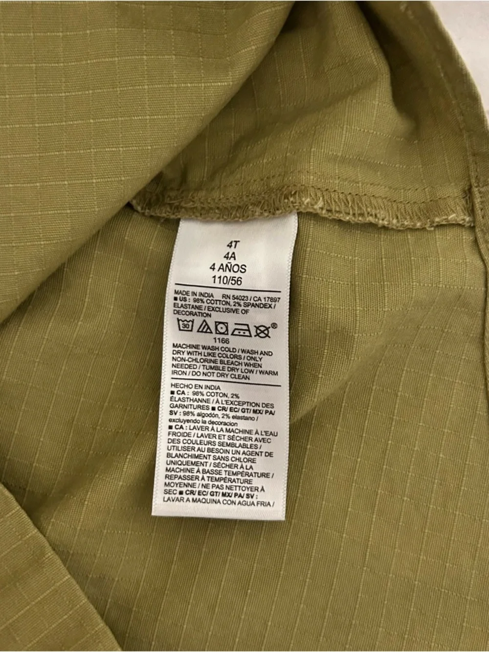Old Navy Boys Green Long Sleeve Button Down Ripstop Shirt Toddler 4T Fall NEW